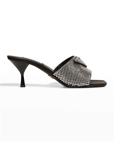 prada high blocl heel sandals|prada slide sandals kitten heel.